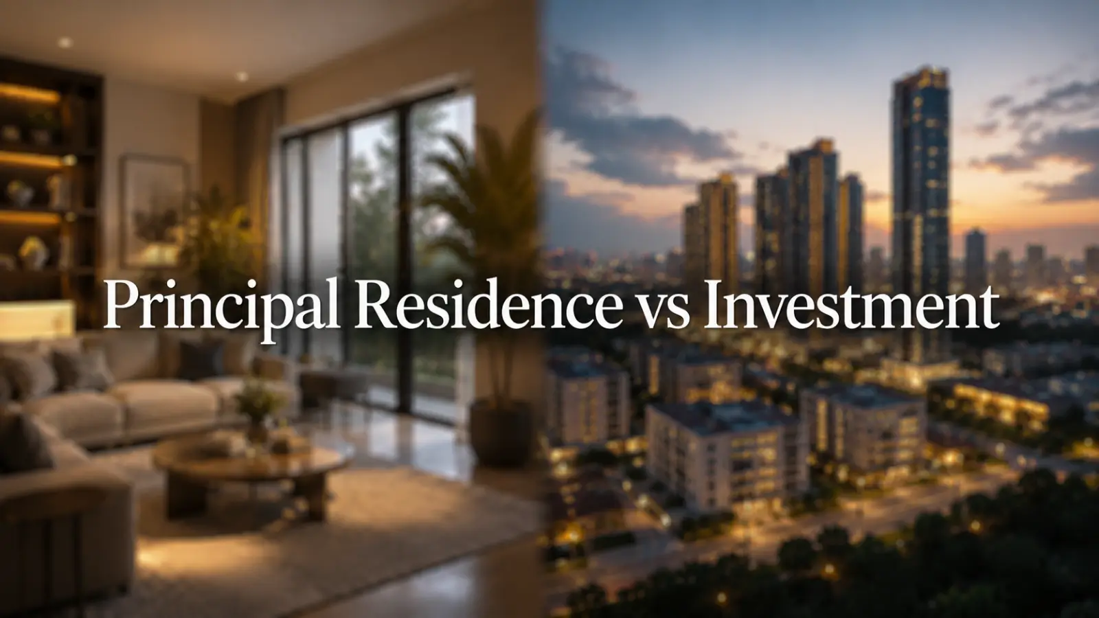 Principal Residence Vs Investment